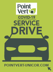 affiche service drive point vert